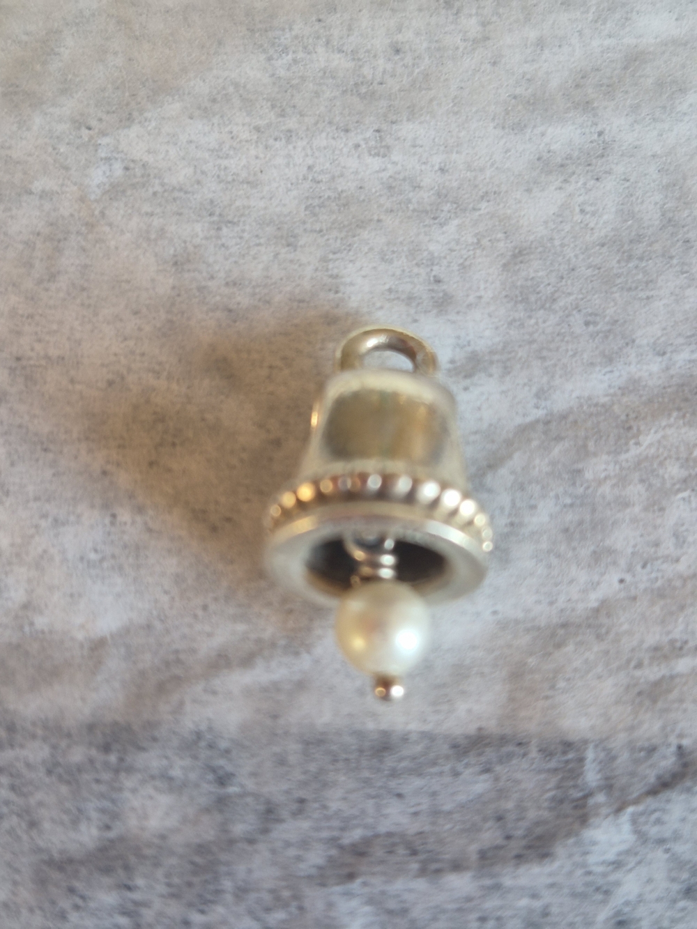 Pandora Silver Bell Pendant with Ivory Pearl
